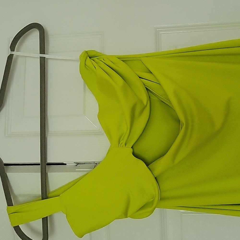 Misguided Lime Green Cutout Gown